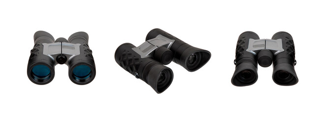 Wall Mural - Modern binoculars. An optical instrument for observation at long distances. Isolate on a white back.