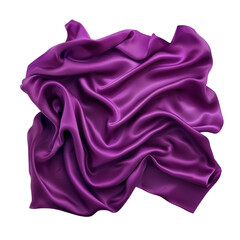 Wall Mural - A piece of viscose fabric in deep purple, isolated on transparent background