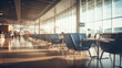© Nittaya - Airport lounge with airplane blur background, Photo shoot, Natural light day