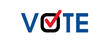 © Denis - A VOTE inscription for election day. Democratic presidential choice banner. Vector art