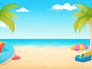 Beautiful beach design in free vector format