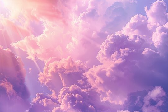 sky with soft, dispersed clouds.purple violet