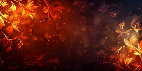 Abstract red and orange floral background