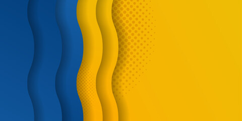Wall Mural - yellow and blue is visually appealing and attention-grabbing. Blue and yellow Banner concepts The overlapping blue and yellow elements