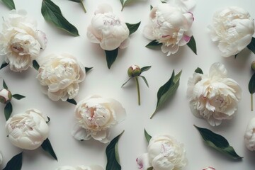 Sticker - flowers peonies background