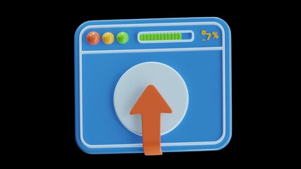 Aufkleber - 3D Animation of Upload Files Quickly | Alpha Channel