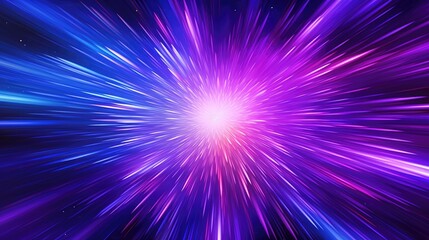 Wall Mural - Abstract flight in retro neon hyper warp space in the tunnel 3d