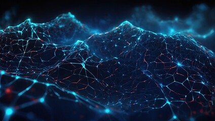 Abstract futuristic technology with polygonal shapes on dark blue background