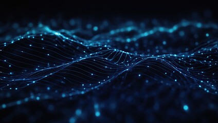Abstract futuristic technology with polygonal shapes on dark blue background