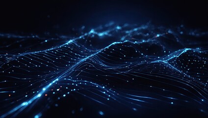 Abstract futuristic technology with polygonal shapes on dark blue background