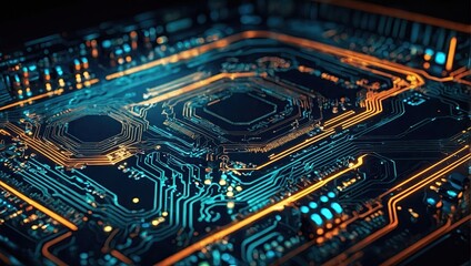 Abstract futuristic electronic circuit technology background