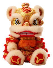 Canvas Print - PNG Chinese plush toy gold red chinese new year.