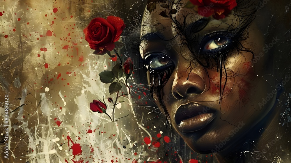 PNG Woman is depicted with black mascara running down her face due to ...