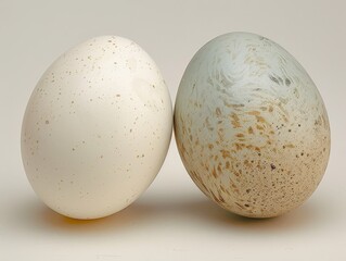 Wall Mural - A duck egg displayed on a neutral background