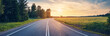 © candy1812 - Panoramic view of the empty winding road on sunset.
