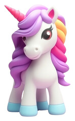 Sticker - PNG Unicorn figurine toy representation.