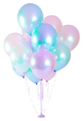 Canvas Print - PNG Pastel hologram balloons anniversary celebration decoration. 