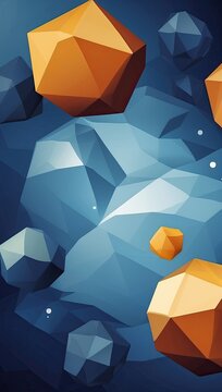 Abstract polygonal space blue background