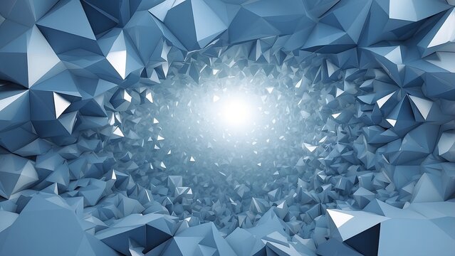 Abstract polygonal space blue background