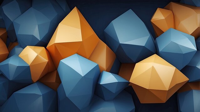 Abstract polygonal space blue background