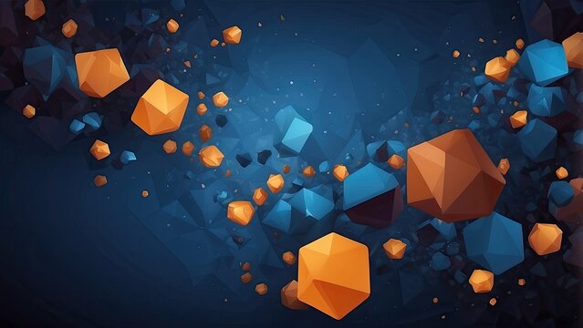Abstract polygonal space blue background