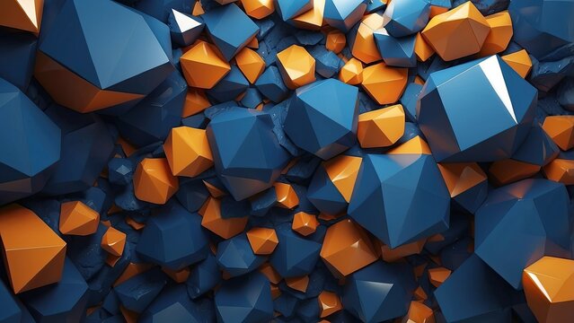 Abstract polygonal space blue background