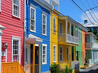 Historic Georgian buildings in vibrant colors line the streets of St. John's, Antigua. Charm abounds.