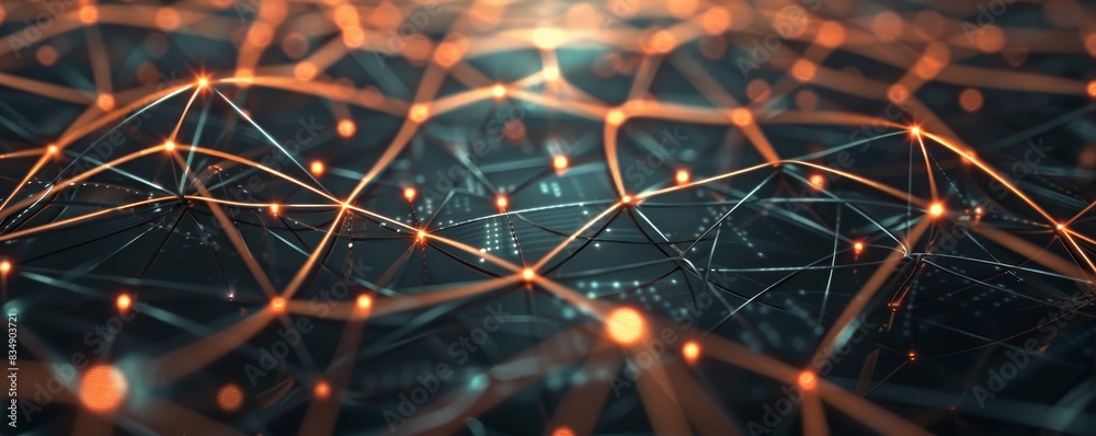 A futuristic network of interconnected nodes and lines representing ...