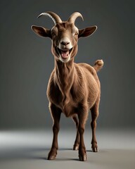 Brown goat isolated in dark background