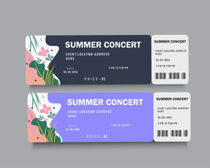 Wall Mural - summer concert ticket set