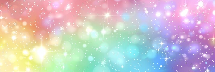Wall Mural - Abstract background with soft prismatic iridescent rainbow gradient colors mermaid theme for girl party