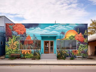 a building with a mural on the side