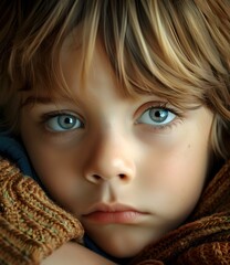 Wall Mural - Portrait of a boy with green eyes