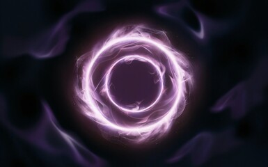 Ethereal purple magic circle floating on a dark background