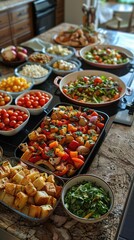 A spread of delicious food for a gathering.