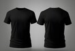 © HaniRaza - Plain black tshirt front and back for PNG mockup beautiful and shining pic