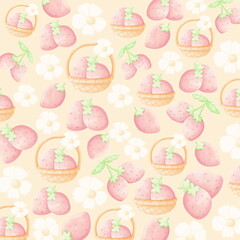 Wall Mural - seamless background with cupcakes