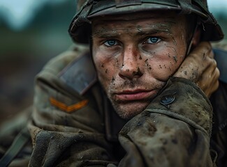 Wall Mural - Portrait of a Young Soldier