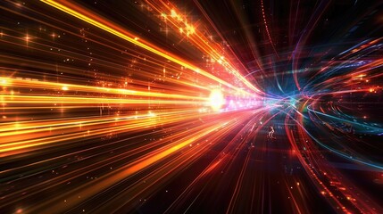 Wall Mural - abstract techno backgrounds with glowing light trails and electric lighting effects for design purpo