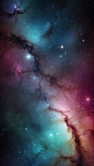 Wall Mural - Space background with realistic nebula and shining stars. Colorful cosmos with stardust and milky way. Magic color galaxy. Infinite universe and starry night. Vector illustration