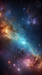 Wall Mural - Space background with realistic nebula and shining stars. Colorful cosmos with stardust and milky way. Magic color galaxy. Infinite universe and starry night. Vector illustration