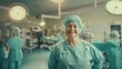© Pimchanok - Portrait of a female surgeon doctor wearing surgical gown smiling and working in an operating room in a hospital
