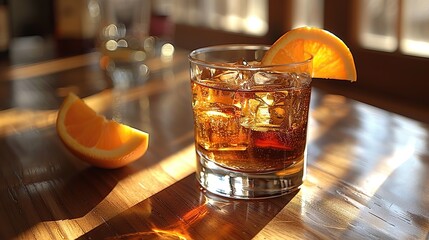 Wall Mural - A classic Negroni with an orange twist.