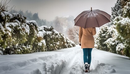 umbrella and rain, wallpaper night in the forest, person in the park, person in the field with flowers, woman walking in park, person walking on the snow, geisha paseando con su sombrilla bajo la niev