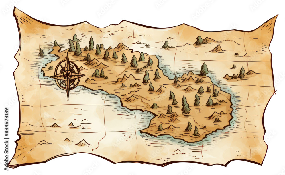 PNG Map paper transparent background tranquility. Stock Illustration ...