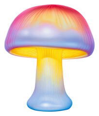 Poster - PNG  Surrealistic painting of mushroom fungus lamp white background.