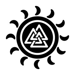 Wall Mural - Grab this solid icon of valknut sun 