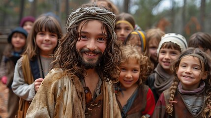 Poster - An image of Jesus Christ surrounded by children.