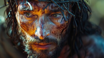 Poster - An image of Jesus Christ with a crown of thorns.