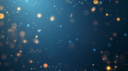 Abstract blue background with gold and blue bokeh lights, perfect for festive and celebratory designs.